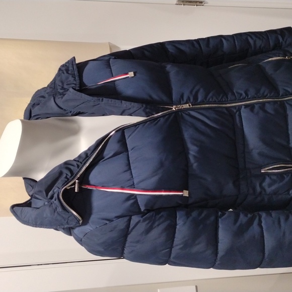 Tommy Hilfiger blue quilted mid length winter coat. Small - Picture 1 of 13